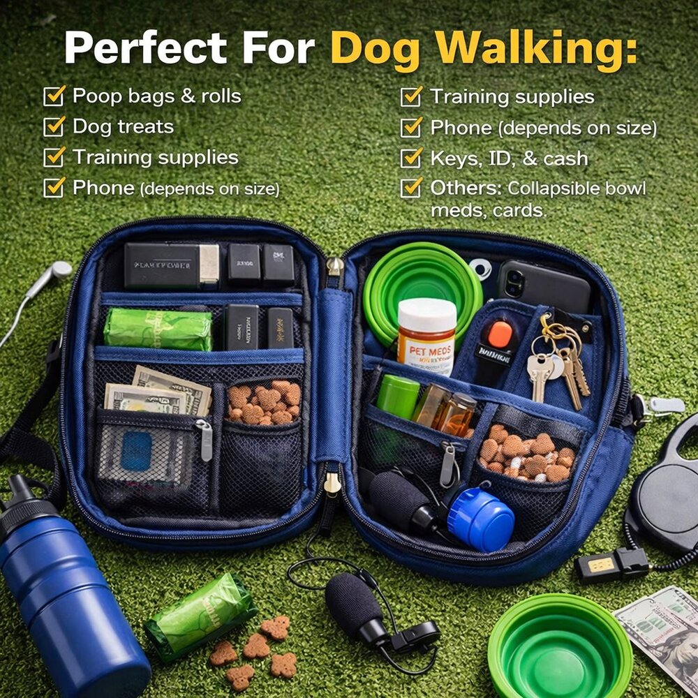 Compact Pet Walker's Wristlet Organizer Bag
